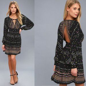 Coryn Black Print Long Sleeve Dress